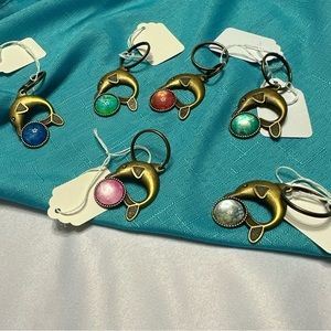 HAND PAINTED Dolphin Keychains by INDIANA ARTIST SUSAN OTTINGER One of Kind